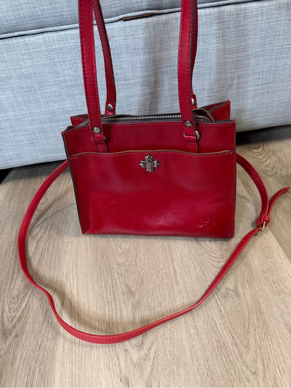 Patricia Nash Red Leather Shoulder Tote